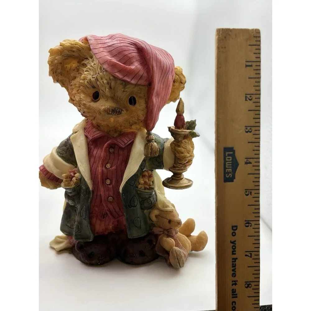 1993 Teddy & Me Bear Figurine 24733 Candle Box Booklet Christmas WBI 7”